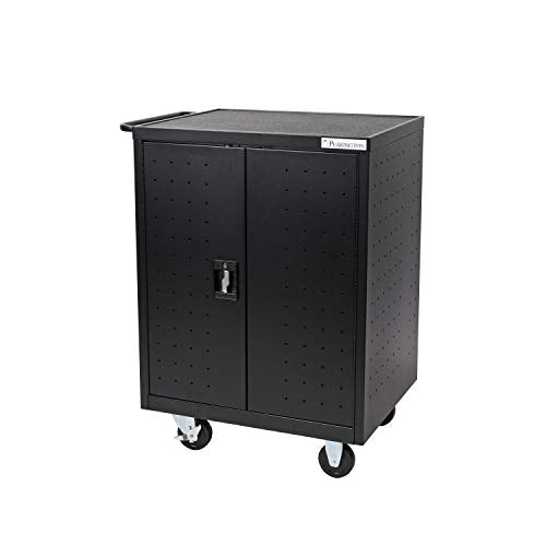 Pearington 32 Device Mobile Charging and Storage Cart for iPads, Chromebooks and Laptop Computers, Up to 13-inch Screen Size, Surge Protection, Front & Back Access Locking Cabinet