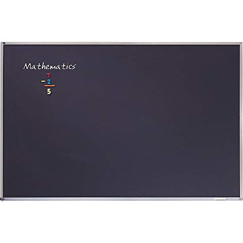 Quartet Porcelain Chalkboard, Magnetic Chalk Board, 4' x 6', Black Board, Aluminum Frame (PCA406B)