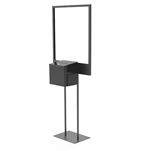 FixtureDisplays® Stand, Bulletin Poster Donation Ballot Collection w/Metal Box 11063+10918-BLACK