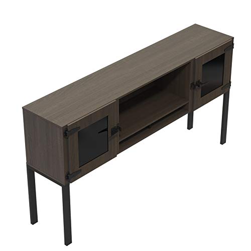 Mirella 72" Hutch with Glass Doors in Southern Tobacco