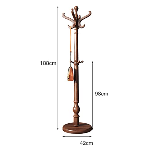 BinOxy Freestanding Coat Rack All Wood Hanging Clothes Rack - Chinese Living Room Indoor Coat Stand/Coat Racks
