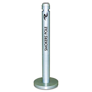 Rubbermaid Commercial Products Smoker's Pole, Silver, Round for Cigarette Disposal