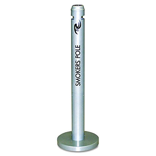 Rubbermaid Commercial Products Smoker's Pole, Silver, Round for Cigarette Disposal
