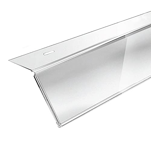 Flip Up Shelf Label Strips Price Tag Holders, 50 Pack, 3”H Hinged Shelf Label Holder Price Tag Strips for 48” Gondola Shelf, Standard Wine Shelf talker Size