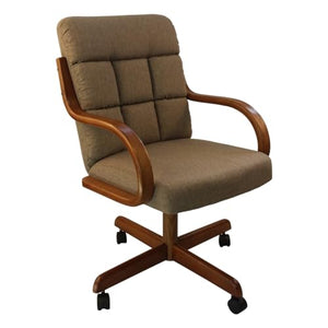 Caster Chair Company Camile Swivel Tilt Caster Dining Arm Chair - Toast Tweed Fabric (1 Chair)