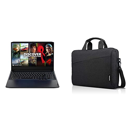 Lenovo IdeaPad 3 Gaming Laptop, 15.6" FHD (1920 x 1080) Display, NVIDIA GeForce GTX 1650, 8GB DDR4, 256GB SSD, Shadow Black & Laptop Shoulder Bag T210, 15.6-Inch Laptop or Tablet, Sleek, Black