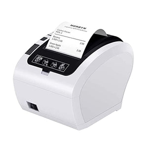 MUNBYN POS Printer and Cash Drawer, 80MM USB Network Thermal Receipt Printer, Fit with 16" White Cash Register Drawer Box
