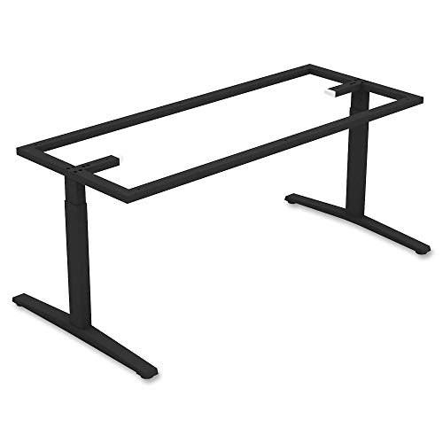 Lorell 59588 Rectangular Conference T-Leg Table Base, Black,Powder Coated