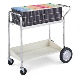 Charnstrom Medium Wire Basket Cart with Gray Lower Shelf (B171)