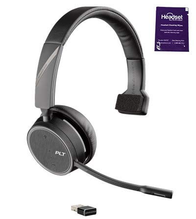 Plantronics Voyager 4210 UC Wireless Headset Bundle With Headset Advisor Wipe