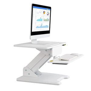 JW-YZJW Foldable Office Workstation, Height Adjustable Standing Computer Table - White