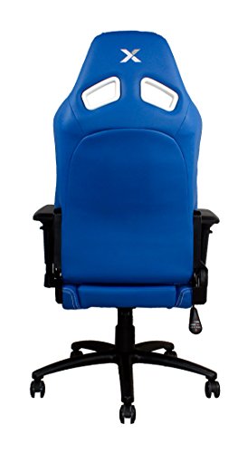Finish Line White on Blue Checkered Flag Pattern Gaming and Lifestyle Chair by RapidX