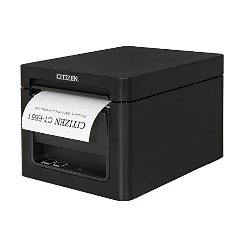 Citizen Thermal Receipt Printer - USB 2.0 Interface with Auto-Cutter Prints Ultra High-Speed 300 MM/S. Worry Free 2 Year Warranty (BRR-CT-E651-BLACK)