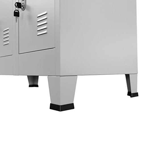 Festnight Office Tall Steel Locker Storage Cabinet Metal File Cabinet with Lockable Door, 12 Compartments 35.4" x 17.7" x 70.9"
