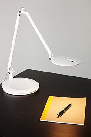 Humanscale Element Disc LED Light: Element Desktop Base - Arctic White (high gloss)