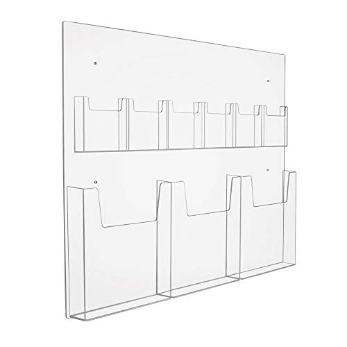 Source One Premium Combo Wall Mount Magazine Rack, Brochure Holder Organizer (S1-Matt-Wall)