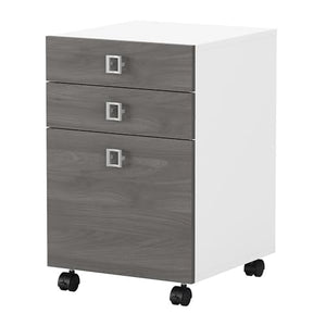 Bush Business Furniture Echo Collection Mobile Cabinet | Under Desk Filing Drawer Storage, 16W, Pure White/Modern Gray