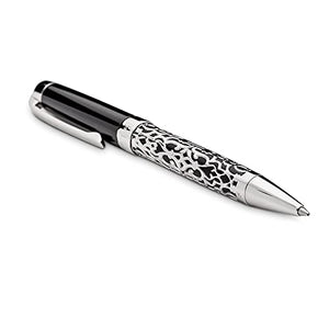 Antilles Ballpoint Pen, Black with Silver Filigree - Luxurious Journaling Pens with Clip for Writing, Note Taking - High-End, No Bleed Pens - Premium Writing Supplies and Luxury Pens