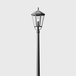 BEGA BOOM Anthracite head-post luminaire for LED with opal glass cover