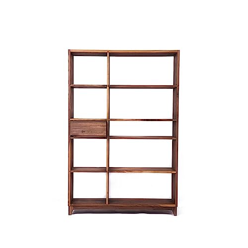 NASTYA Vertical Bookshelf with Drawers - Retro Home Office Decorative Rack