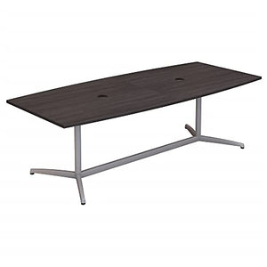 Bush Business Furniture 8 Foot Conference Table | Metal Base | Boat Shaped | 96Wx42D