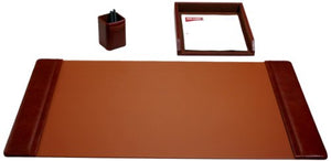 Dacasso Leather Desk Set, 3-Piece, Mocha