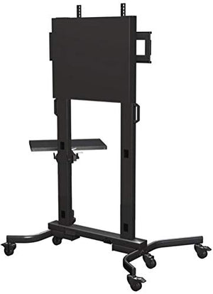 Crimson AV Heavy Duty Mobile Cart for Displays Larger Than 60", Black - 300lb Mount Capacity