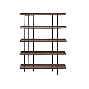 HARAY Industrial Style Iron Bookshelf 100cm - Long, Living Room Storage Display Rack
