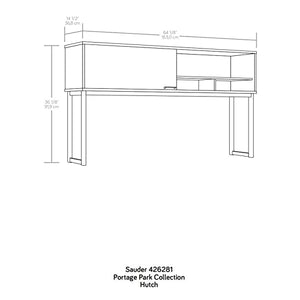 UrbanPro Engineered Wood and Metal Computer Hutch in Kiln Acacia