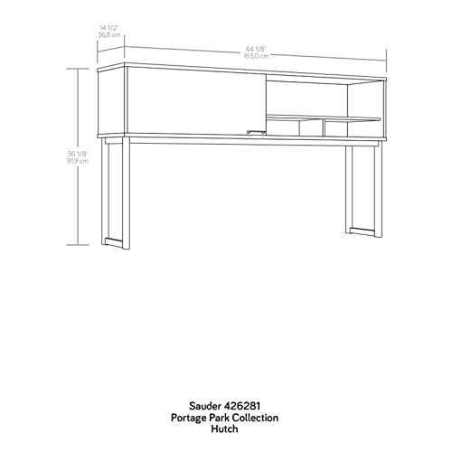 Pemberly Row Computer Hutch in Kiln Acacia Wood and Metal