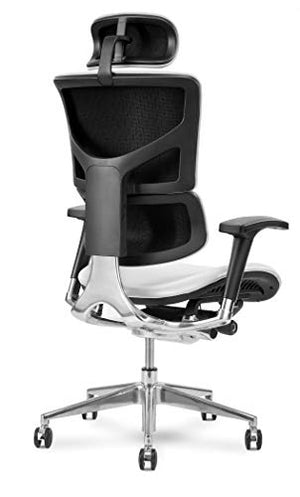 X-Chair X4 White Leather Executive Chair with Headrest - Ergonomic Office Seat