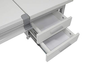 SD Studio Designs Drafting Table with Split Top and Height Adjustment, White