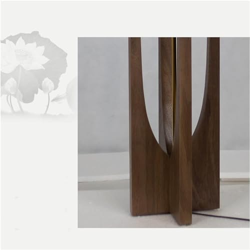 AOKLEY Floor Lamp Japanese Solid Wood Standing Lamp with Fabric Lampshade