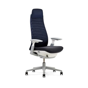 Haworth Fern Executive Office Chair with Digital Knit Finish and Adjustable Headrest - Deep Sea