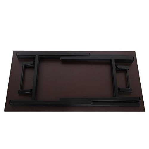 Need Computer Desk Office Desk 47 inches Folding Table with BIFMA Certification Computer Table Workstation No Install Needed, Black Brown