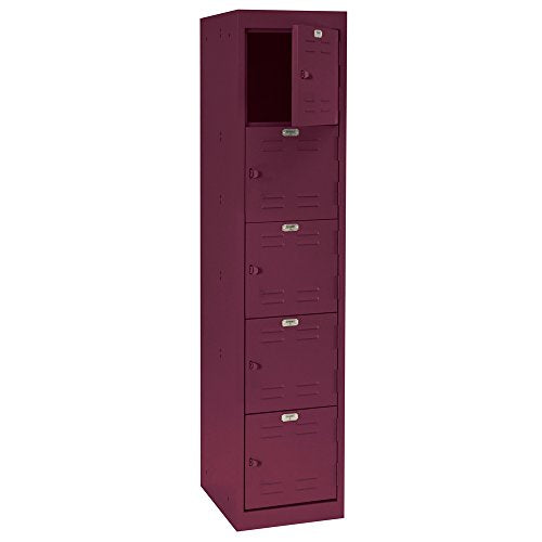 BUDDY Products Sandusky Lee 5 Tier Welded Storage Locker, 66" Height, Burgundy (LF5H151866-03BP)