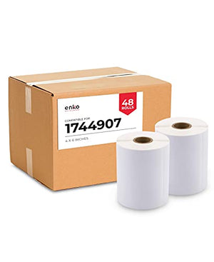 enKo Dymo 4XL Labels 4 x 6" 1744907 Compatible for Dymo Labelwriter 4XL Shipping Label Thermal Printer (48 Rolls, 10,560 Labels)