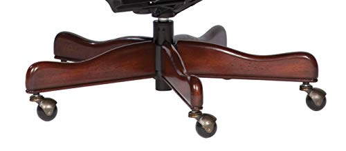 Hekman Genuine Real Leather High Back Office Chair with Heavy Duty Wheels - Executive Desk Chair for Big or Small - 79251B