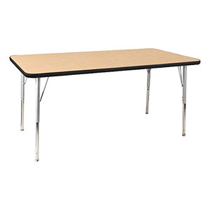 Learniture Rectangle Activity Table 72" x 30" Maple/Black