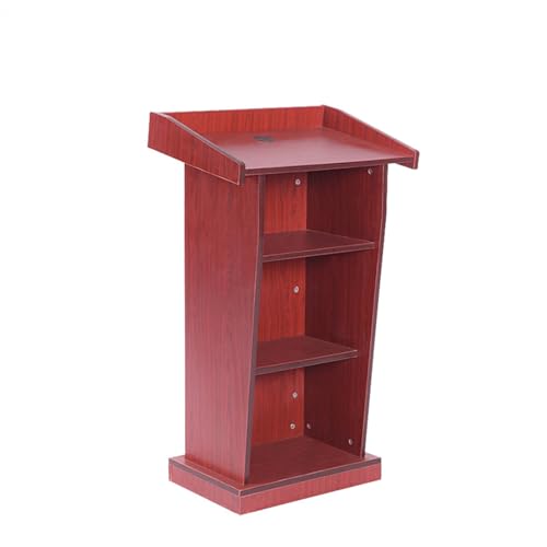 Yadlan Modern Wooden Podium Desk with Storage Shelf