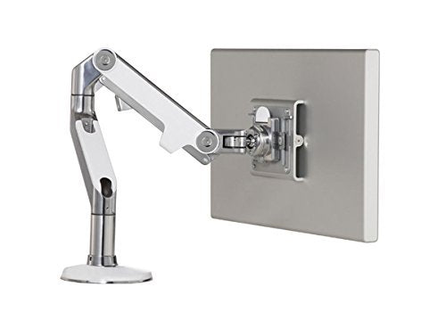 M8 Monitor Mount Finish: Polished Aluminum with White Trim, Base Type: Clamp by Humanscale