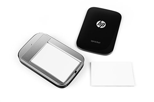 HP Sprocket Portable Photo Printer, Print Social Media Photos on 2x3" Sticky-Backed Paper - Black (X7N08A)