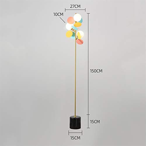 EESHHA Colourful Metal Flower Floor Lamp with Marble Base - 3 Heads