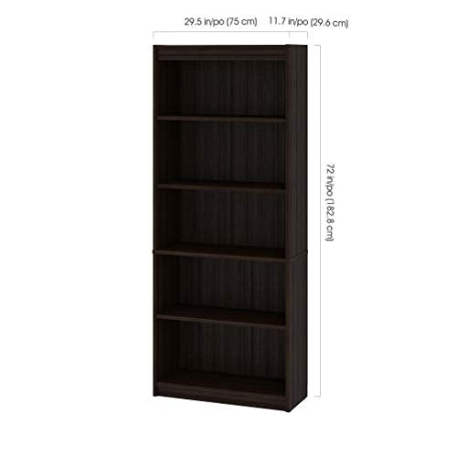 Bestar Ridgeley Executive Computer Desk with Hutch, Lateral File Cabinet, and Bookcase - Dark Chocolate
