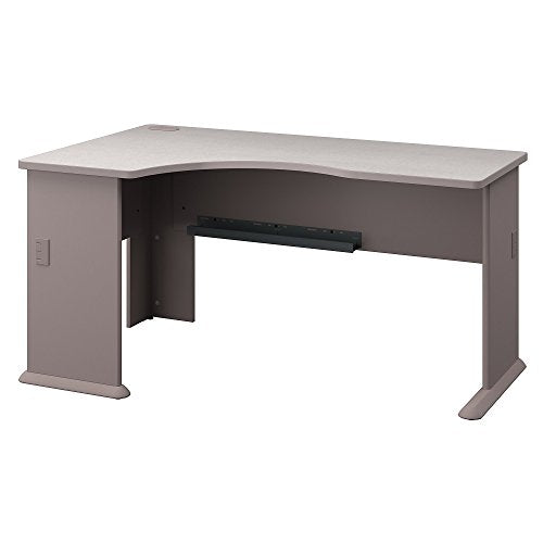 Bush Business Furniture Series A Left Corner Desk in Pewter and White Spectrum