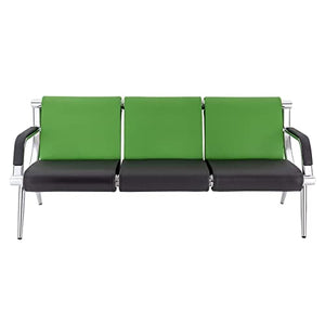 SHOUMANUAL Office Reception Sofa Set, 3-Seat PU Leather Waiting Room Bench - Green