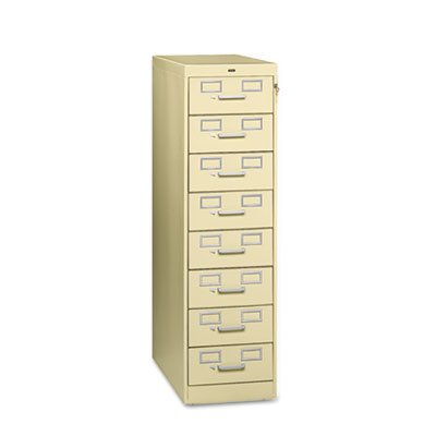 Generic Eight-Drawer File Cabinet for 3 x 5 & 4 x 6 Cards, 15w x 52h, Putty - 1 Each