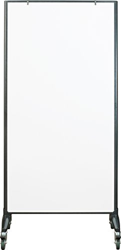 Best-Rite 62406 Trek Mobile Double Sided Dry Erase Whiteboard Easel Room Divider, 65"H x 34.75"W, Frame, Black