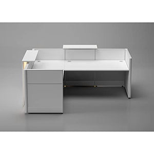 KANSOLE L-Shape Reception Desk with Light Panels