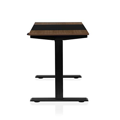 Furniture of America Grant Two-Tone Height Adjustable Electric Office Desk, 47.25-inch, Black and Walnut